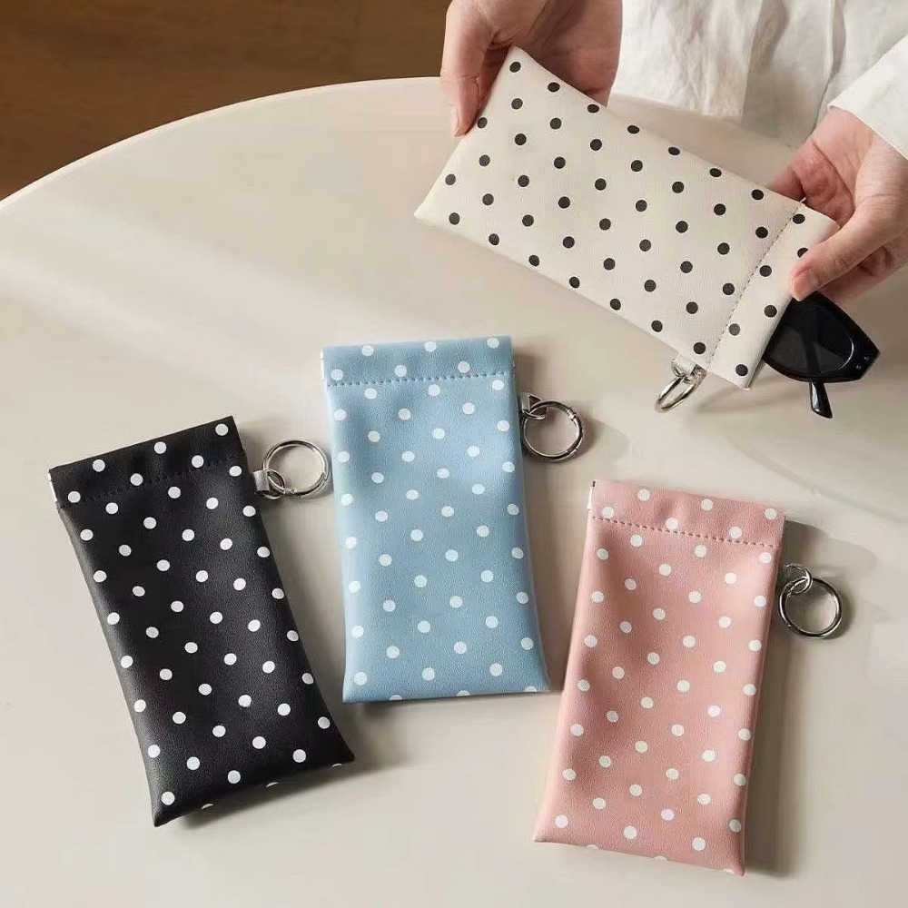 Travel Accessories Pouch For Women - Custodia per Occhiali a Pois con