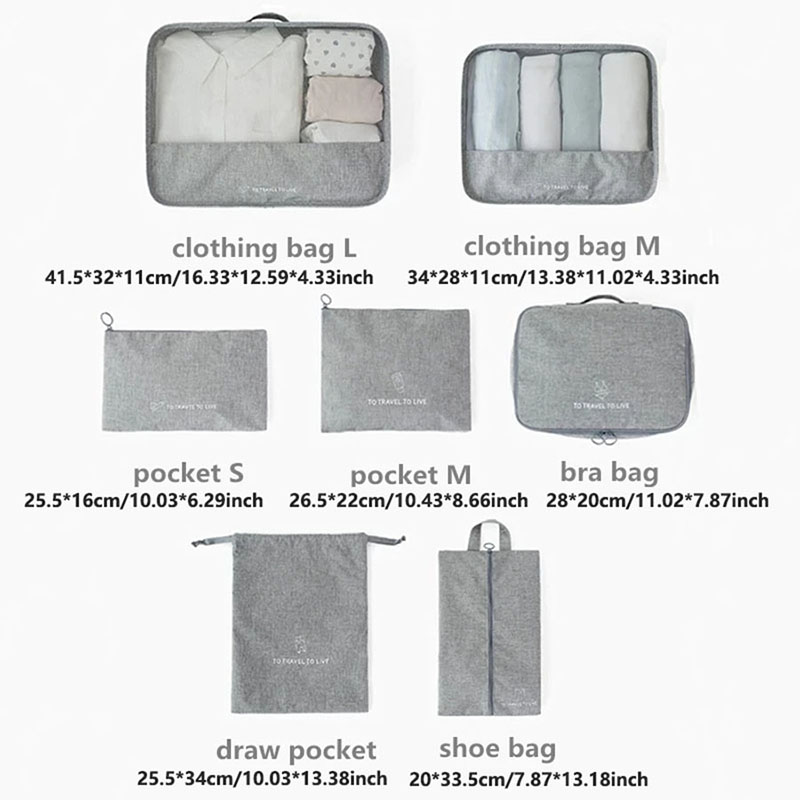 Set di 7 cubi da viaggio per u - Travel Accessories Pouch For Women recensione e prezzo
